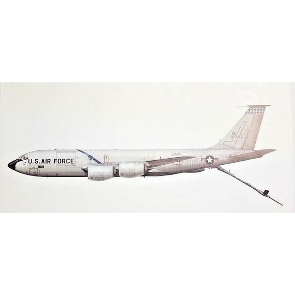 1988 KC-135E Stratotanker Plane US Usaf Military Issued Print 17" x 11.5" WH - Picture 2 of 4